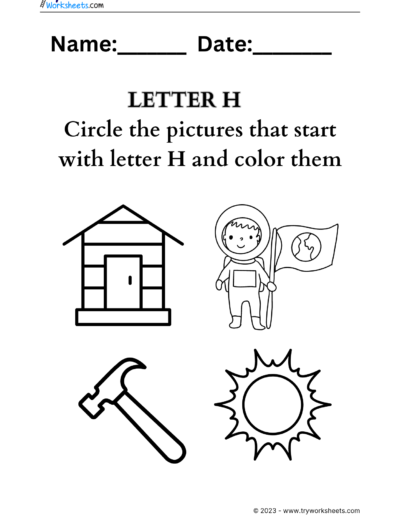 Letter coloring H