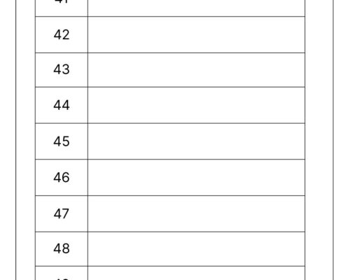 Write the Number Name for the Given Number (41 to 50)