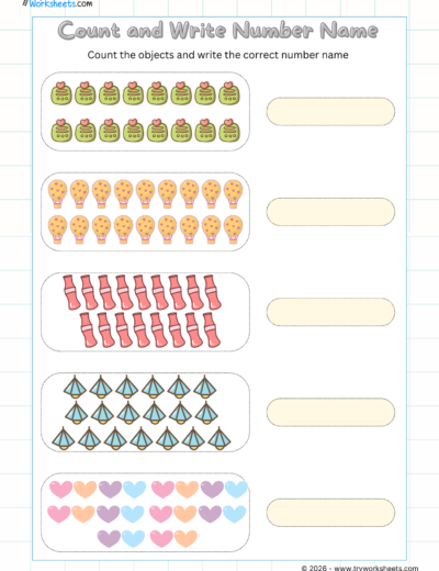 Numbers & Counting Worksheets for UKG