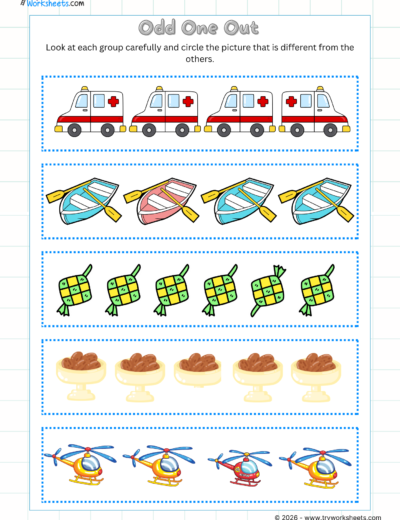 Logical Thinking Worksheets for UKG