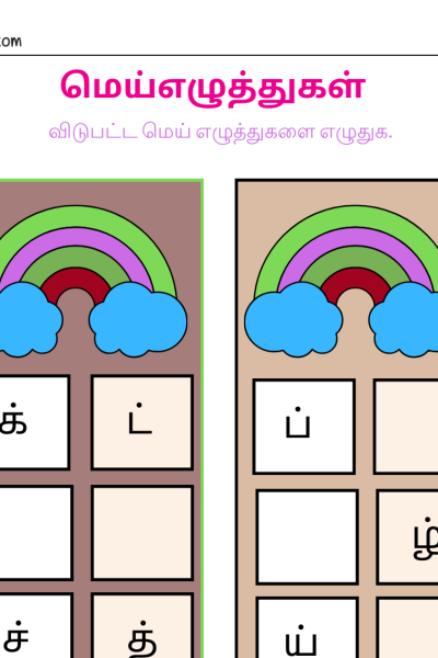 விடுபட்ட மெய் எழுத்துகளை எழுதுக – 2