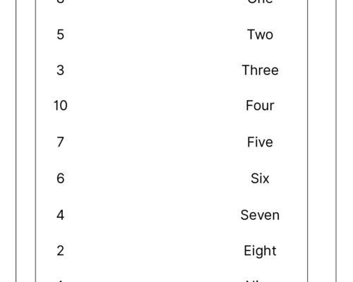 Match the Number to Its Name