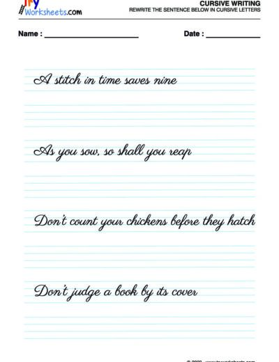 English Cursive Writing – 3