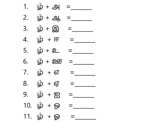 உயிர் மெய் எழுத்துகள் – ழ வரிசை