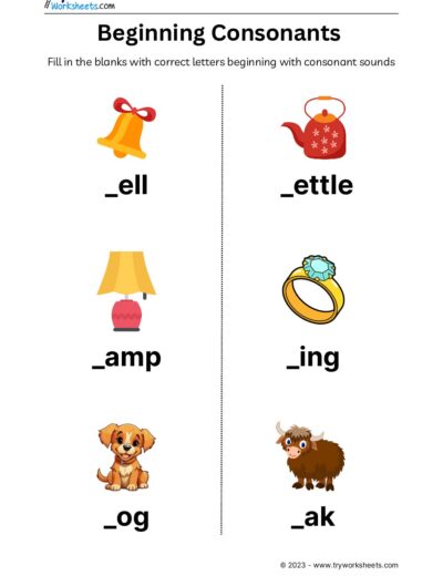English – Grammar  – Beginning Consonants-1