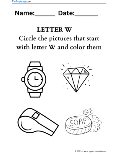 Letter coloring W