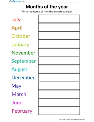 Correct order of months