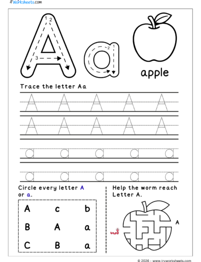 English Letter Tracing Worksheets – A to Z Printable Practice