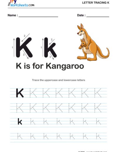 Tracing  Letter – K