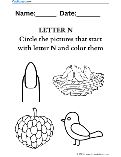 Letter coloring N