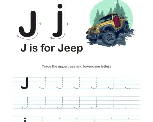 Tracing  Letter – J