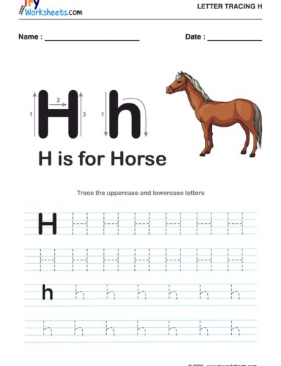 Tracing  Letter – H