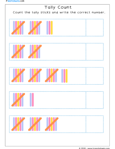 Counting Numbers Worksheets for Kids | Tally Count