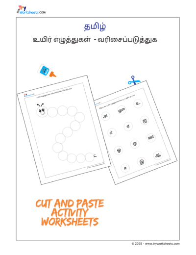 Tamil Grade 1 – Activity Sheets – Arrange Tamil Vowels