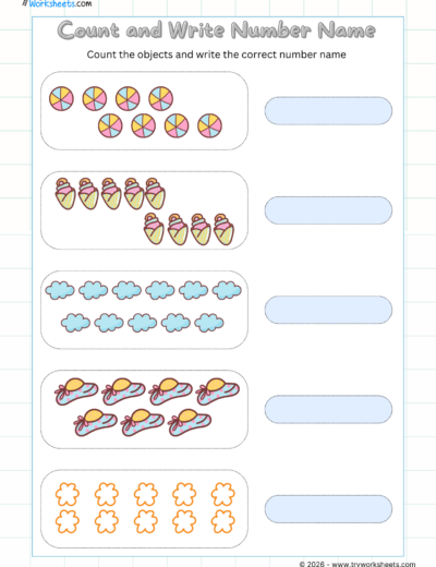 Numbers & Counting Worksheets for UKG