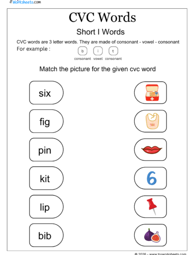 CVC Words Worksheets – Printable CVC Word Activities for Kids