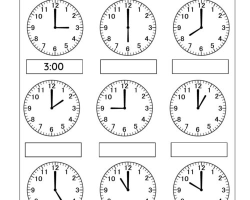 Math KG Worksheet – Learn Time