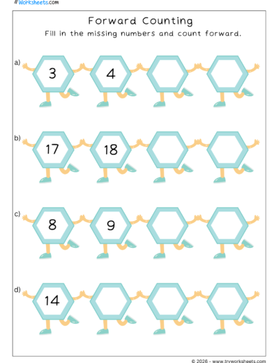 Forward and Backward Counting Worksheets-A