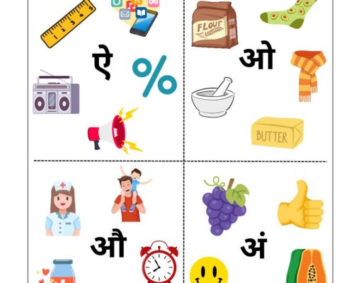 Hindi Worksheets – Identifying Swar 3