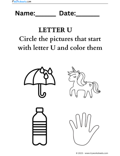 Letter coloring U