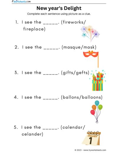 New Year – Complete the sentences