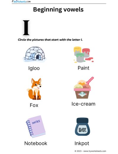 English – Grammar  – Beginning Vowels-3