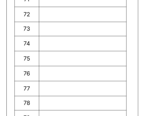 Write the Number Name for the Given Number (71 to 80)