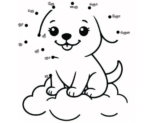 Tamil Uyir Mei Eluthukkal Varisai Dot-Dot worksheets – 4