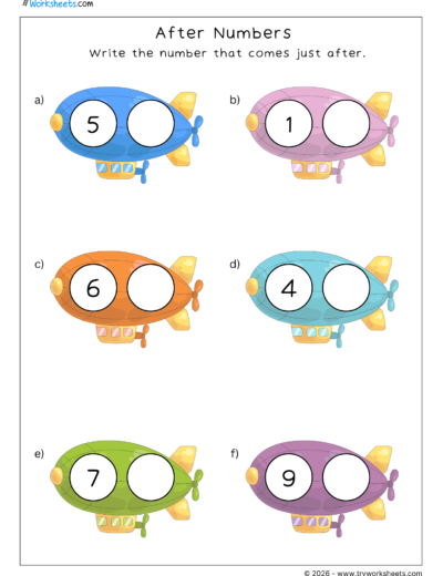LKG After Numbers Worksheets | Free Printable Math Worksheets