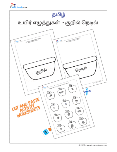 Tamil Grade 1 Identify Kuril and Nedil Vowels Worksheet