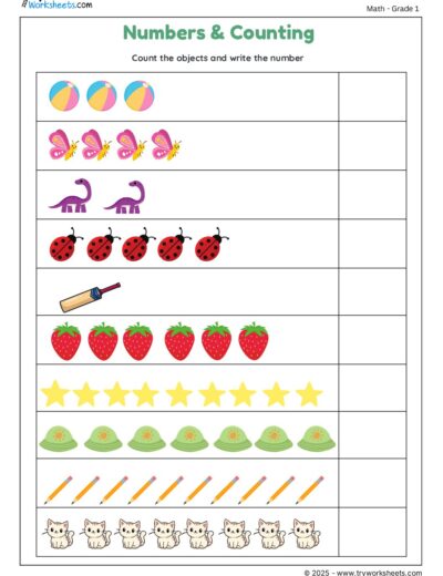 Count the Objects and Write the Number