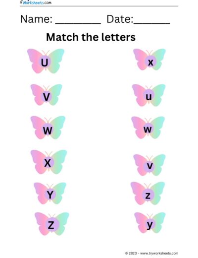 Match the Lowercase Alphabet  – Set 5