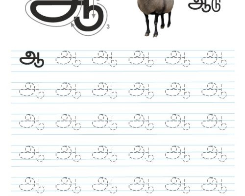 Tamil Tracing Worksheet -Letter -ஆ