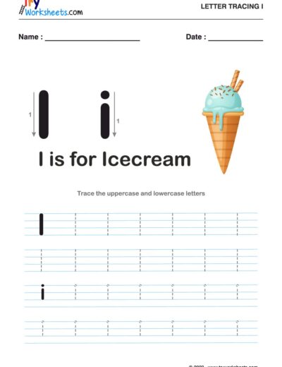 Tracing  Letter – I