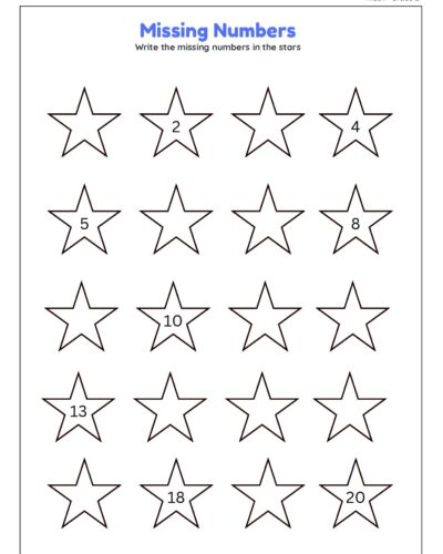 Missing Numbers – Write Numbers in Stars
