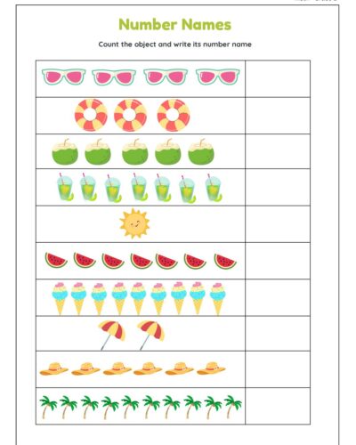 Count the Objects and Write the Number Name