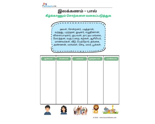 Tamil Grade 4 Gender Classification (இலக்கணம் – பால்)