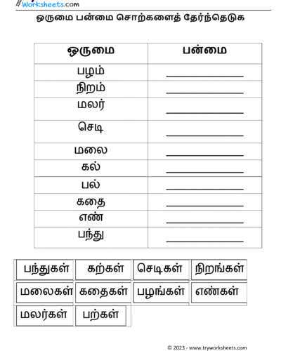 ஒருமை பன்மை – 1